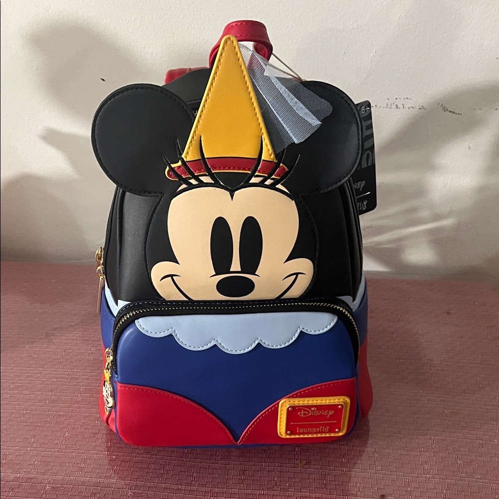 Loungefly Disney Minnie Mouse Kids Backpack - Black, Red, Blue, Yellow